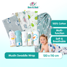 Newborn Baby Muslin Swaddle | Infant bamboo Soft Cloth Nursing Towel Blanket | Kain Lampin Kain Selimut Kain Bedung - Boo & Bub