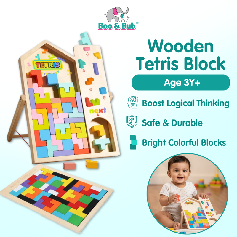 Wooden 3D Tetris Building Cube Puzzle | Soma cube Luban lock Blocks Toy Montessori Educational Creativity Kids