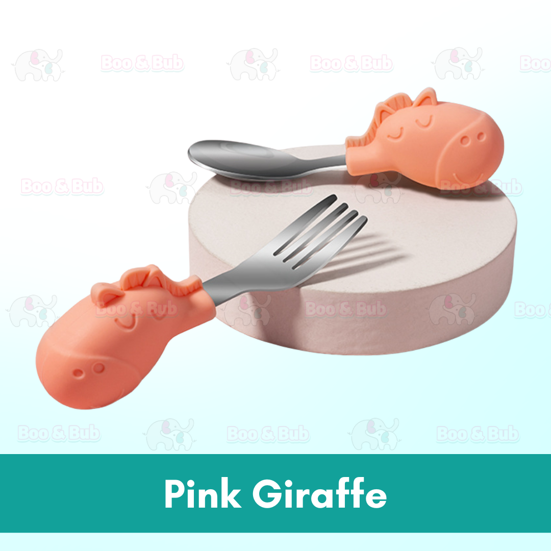 2PCS Soft Silicone Baby Spoon Set | Baby Infact Tableware Feeding Dishes Tableware For Kids Learn To Eat Training - Boo & Bub