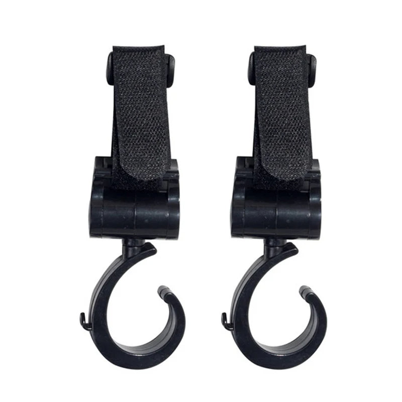 2PCS Baby Stroller Hooks | Pram Rotate 360 Diaper Bag Hanger Baby Kids Activity Gear Stroller Accessories - Boo & Bub
