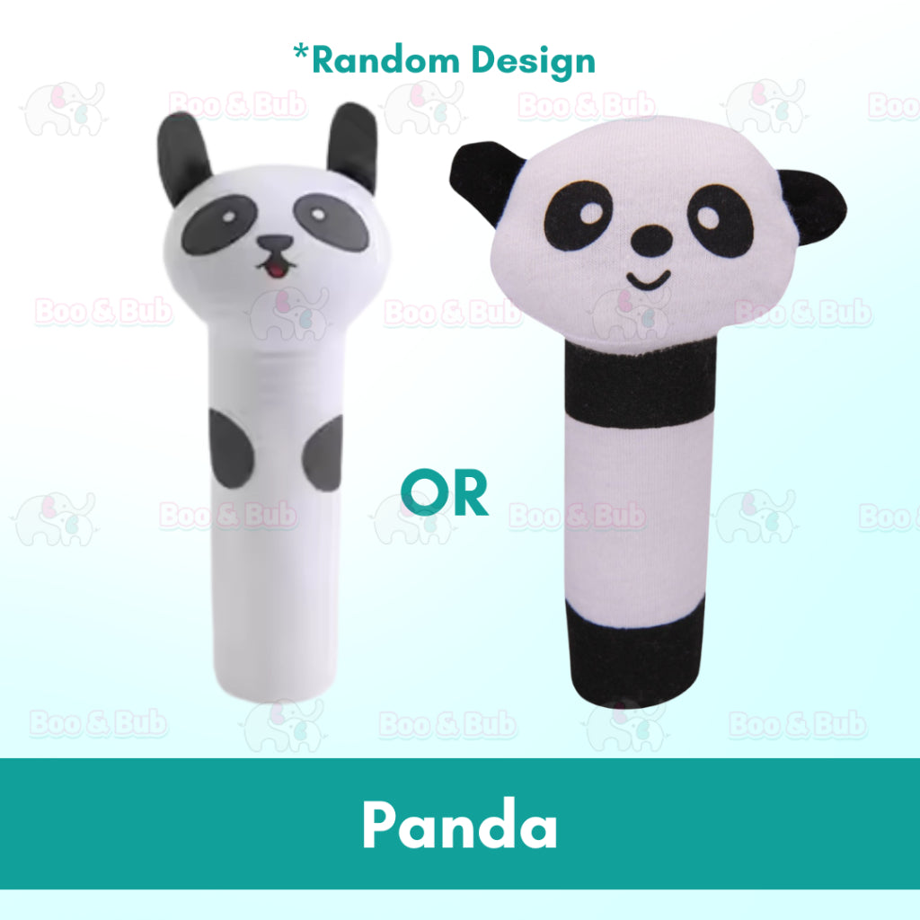 Baby squeaky rattle BB Sticks | Beep Soft Plush Doll Crib Hanging Hand Montessori Educational Toy Animal Doll - Boo & Bub