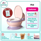 Portable Children's Potty Training Toilet with cushion seat | for Baby Toddlers kid Safe Toilet Potties - Boo & Bub