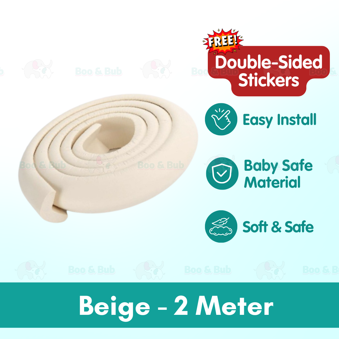 2m Edge & Corner Guards/Baby Bumper/Edge Strip/Table Corner Edge Protector | Bayi Keselamatan Tabel Ujung Pojok - Boo & Bub