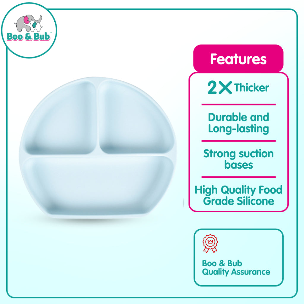 Baby Silicone Dining Set | Suction Plate BPA Free Microwavable Bowl Food Grade Training Dinning Tableware - Boo & Bub