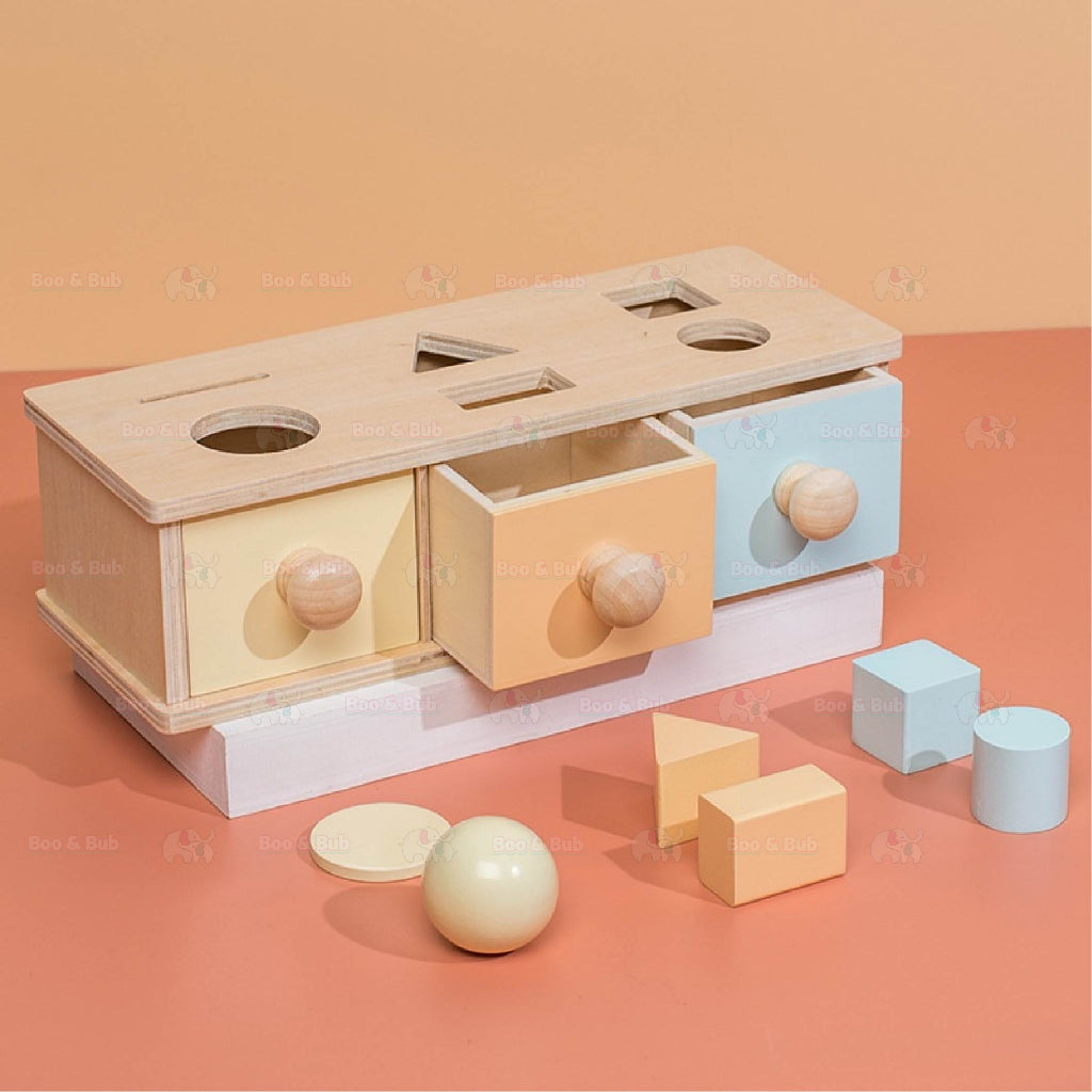 Montessori Toys Ball Box,Coin Box,Object Permanence Box Toys for Infant Toddlers 6-24 Month Baby Early Educati - Boo & Bub