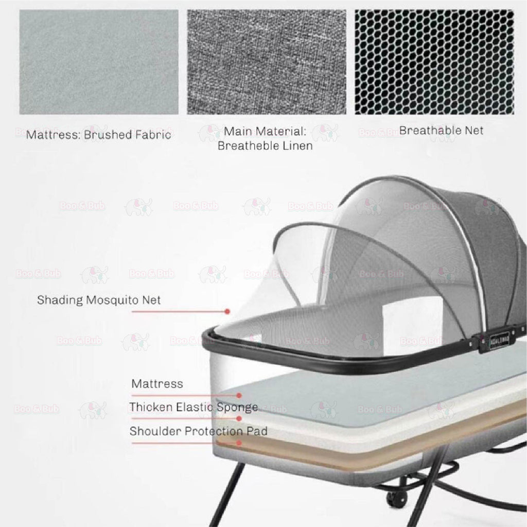 Boo&Bub Newborn Folding Baby Crib Multifunction Portable Baby Cot Adjustable portable baby Bed travel cot katil bayi - Boo & Bub