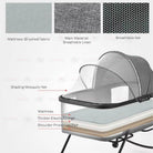 Boo&Bub Newborn Folding Baby Crib Multifunction Portable Baby Cot Adjustable portable baby Bed travel cot katil bayi - Boo & Bub