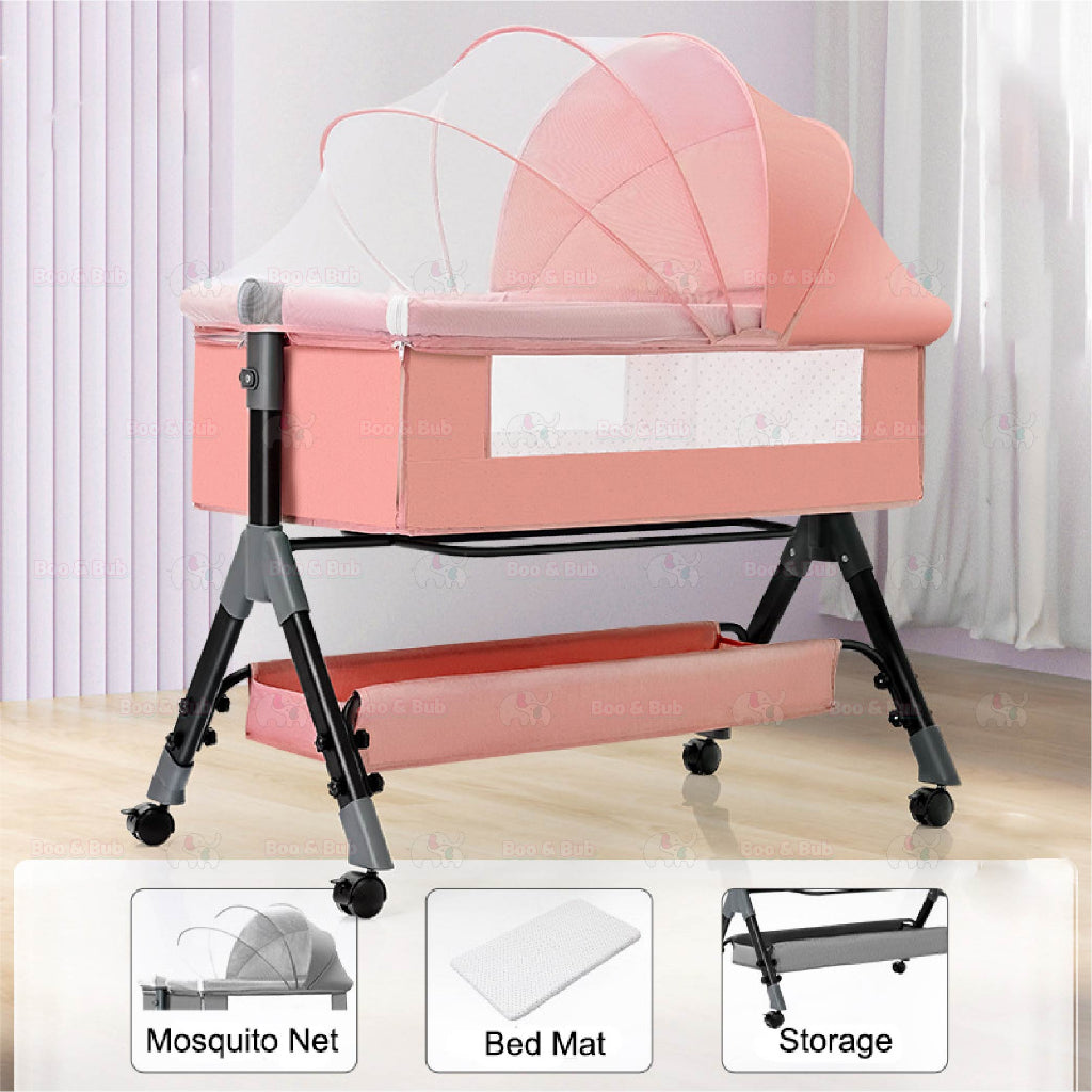 Boo&Bub Newborn Folding Baby Crib Multifunction Portable Baby Cot Adjustable portable baby Bed travel cot katil bayi - Boo & Bub
