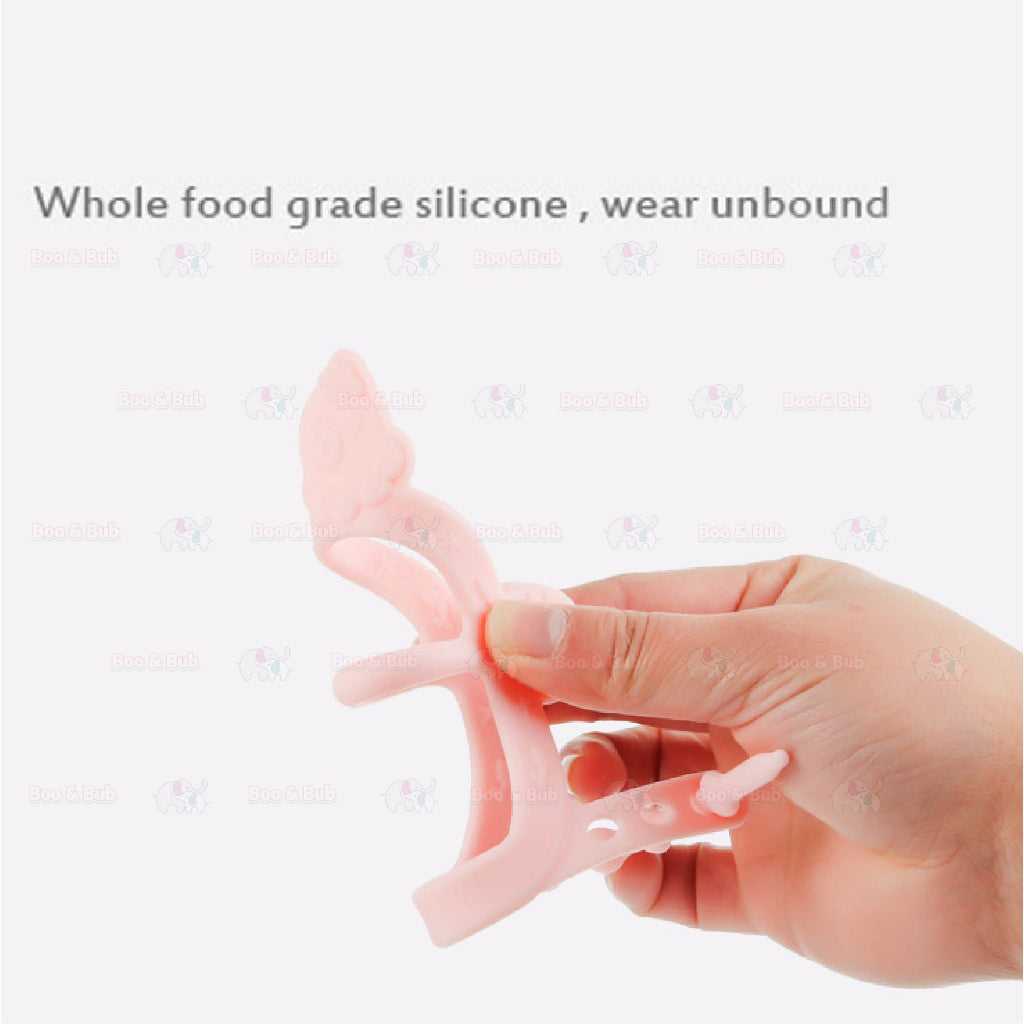Boo&Bub Baby Teether Ring |Toddle Safe BPA Free Banana Teething Ring Silicone Chew Dental Care Toothbrush Nursing Gift - Boo & Bub