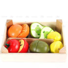 Boo&Bub Wooden Food Cooking Simulation | Tableware Children Kitchen Pretend Play Toy Fruit Vegetable Pizza Cutting - Boo & Bub