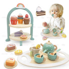 Boo&Bub Wooden dessert tea set | Pretend food cupcake set for preschool kids | Kids development toy birthday gift - Boo & Bub