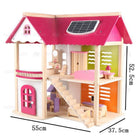 Boo&Bub Kids Pretend Play Toys Pink Wooden Dollhouse Wooden Dolls House Toys for Girls Princess Furniture set - Boo & Bub