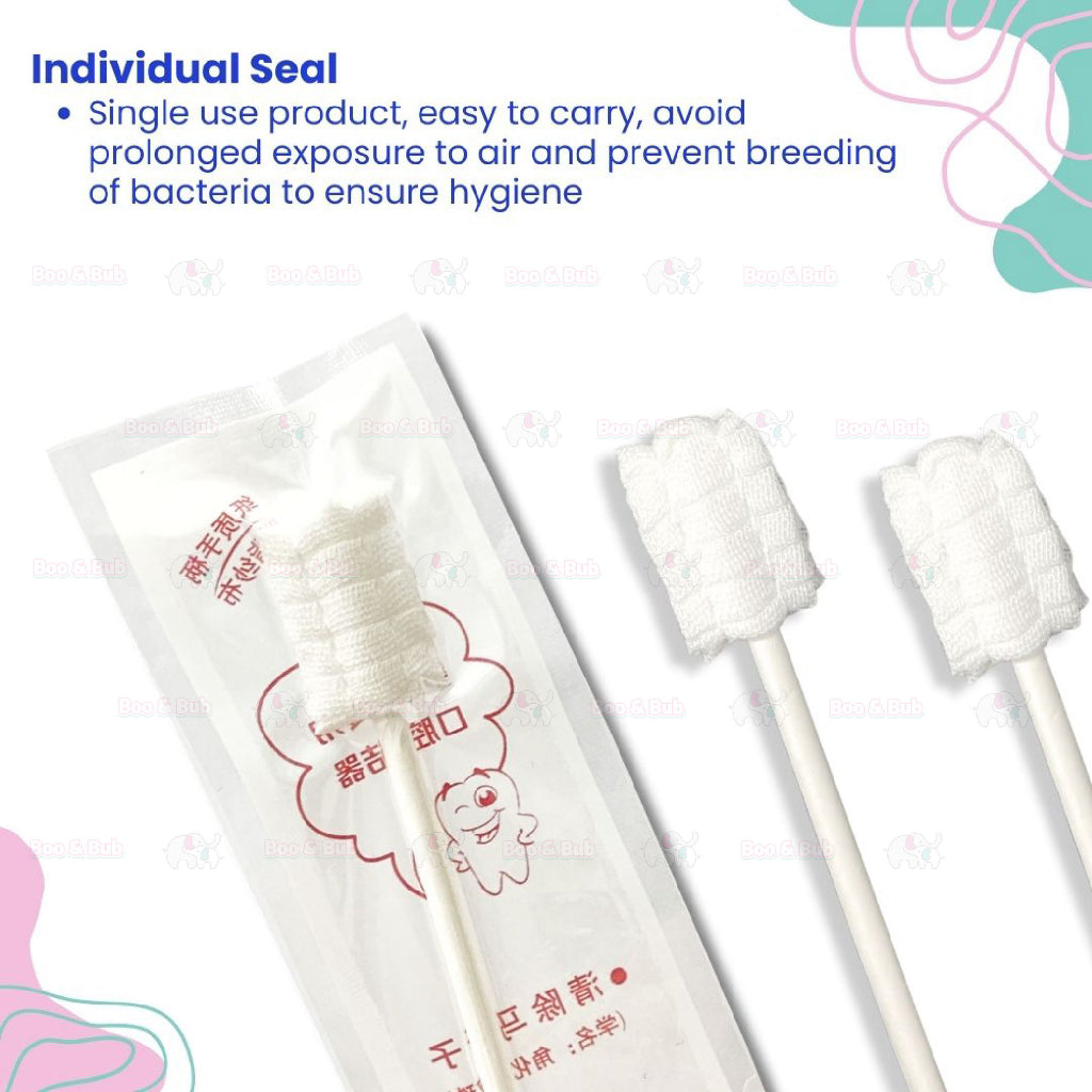 Boo&Bub Baby Oral Cleaner | Disposable Soft Toothbrush Toddler Tongue Washing Gauze Tongue Cleaning Pembersih Mulut - Boo & Bub
