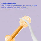 Boo & Bub 3 in 1 Silicone Baby Toothbrush Cup set Infant Oral Care Tongue Cleaner Baby Soft Toothbrush berus gigi baby - Boo & Bub