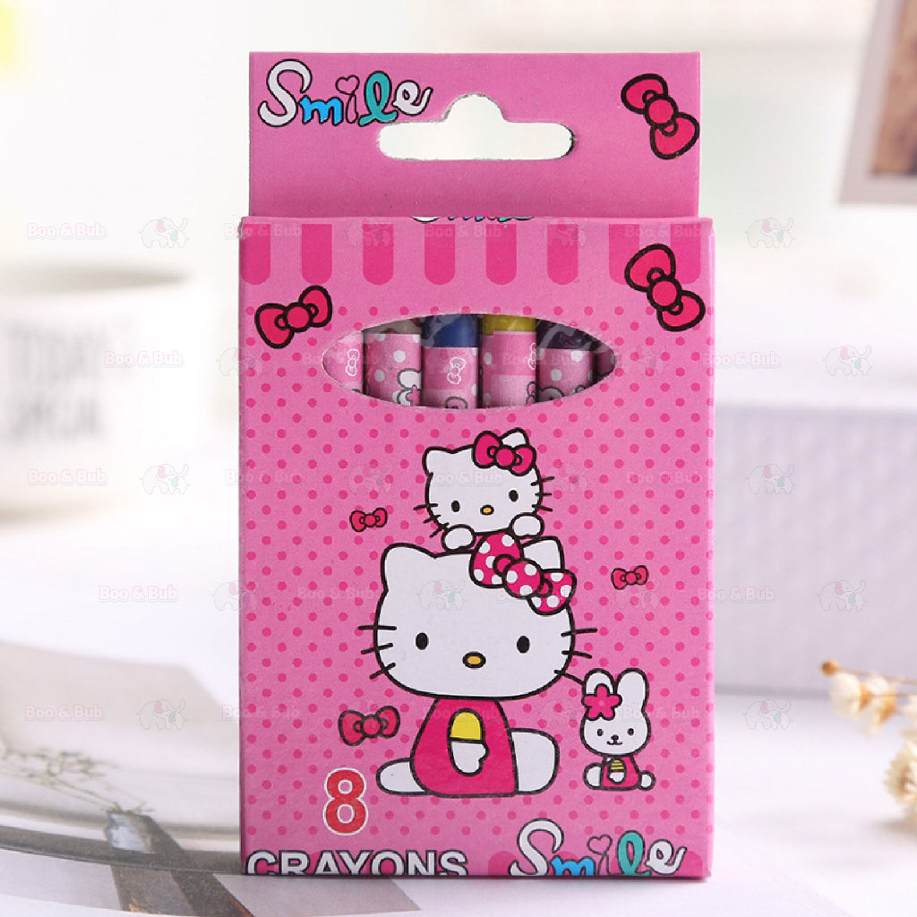 Boo&Bub 8/12pcs Kids Cartoon Colour Crayon set Birthday Door Gift Goodies Bag Coloring Crayon Color Pencils Warna Krayon - Boo & Bub