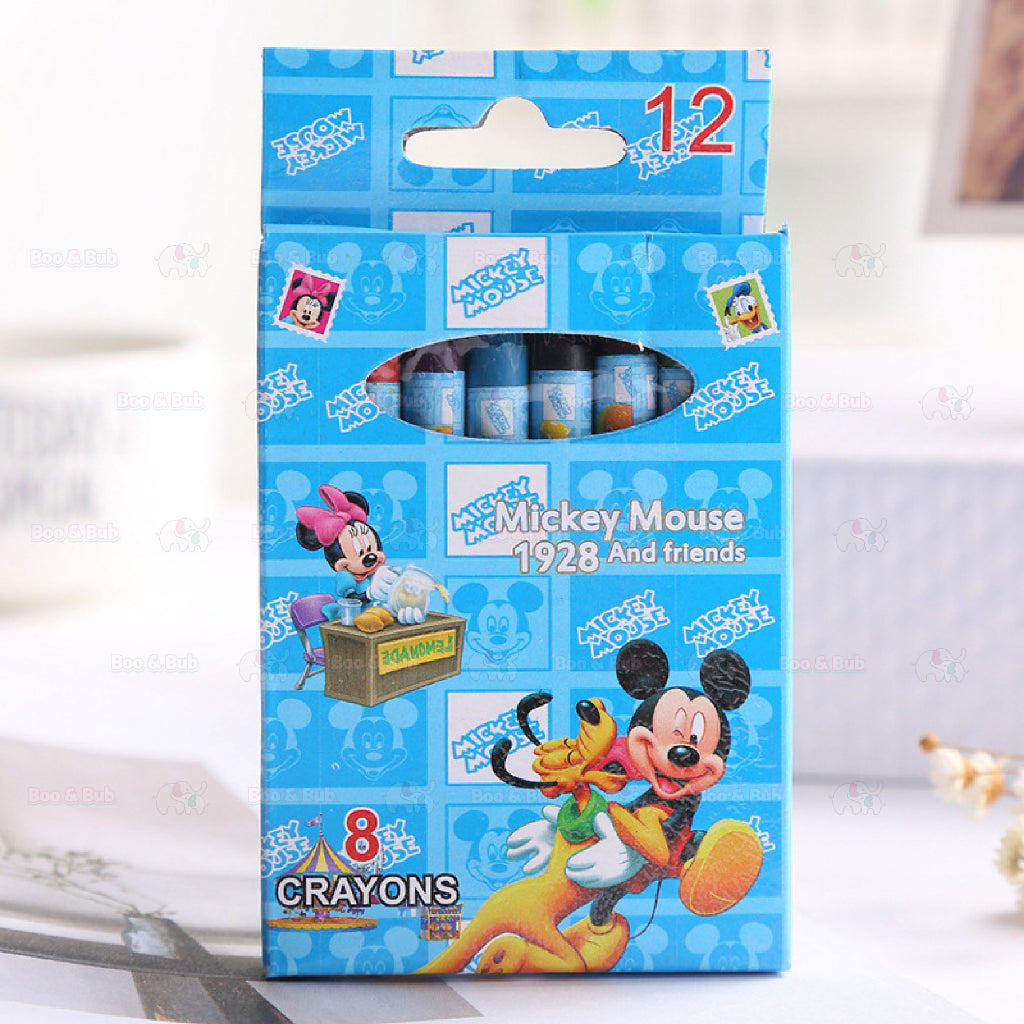 Boo&Bub 8/12pcs Kids Cartoon Colour Crayon set Birthday Door Gift Goodies Bag Coloring Crayon Color Pencils Warna Krayon - Boo & Bub