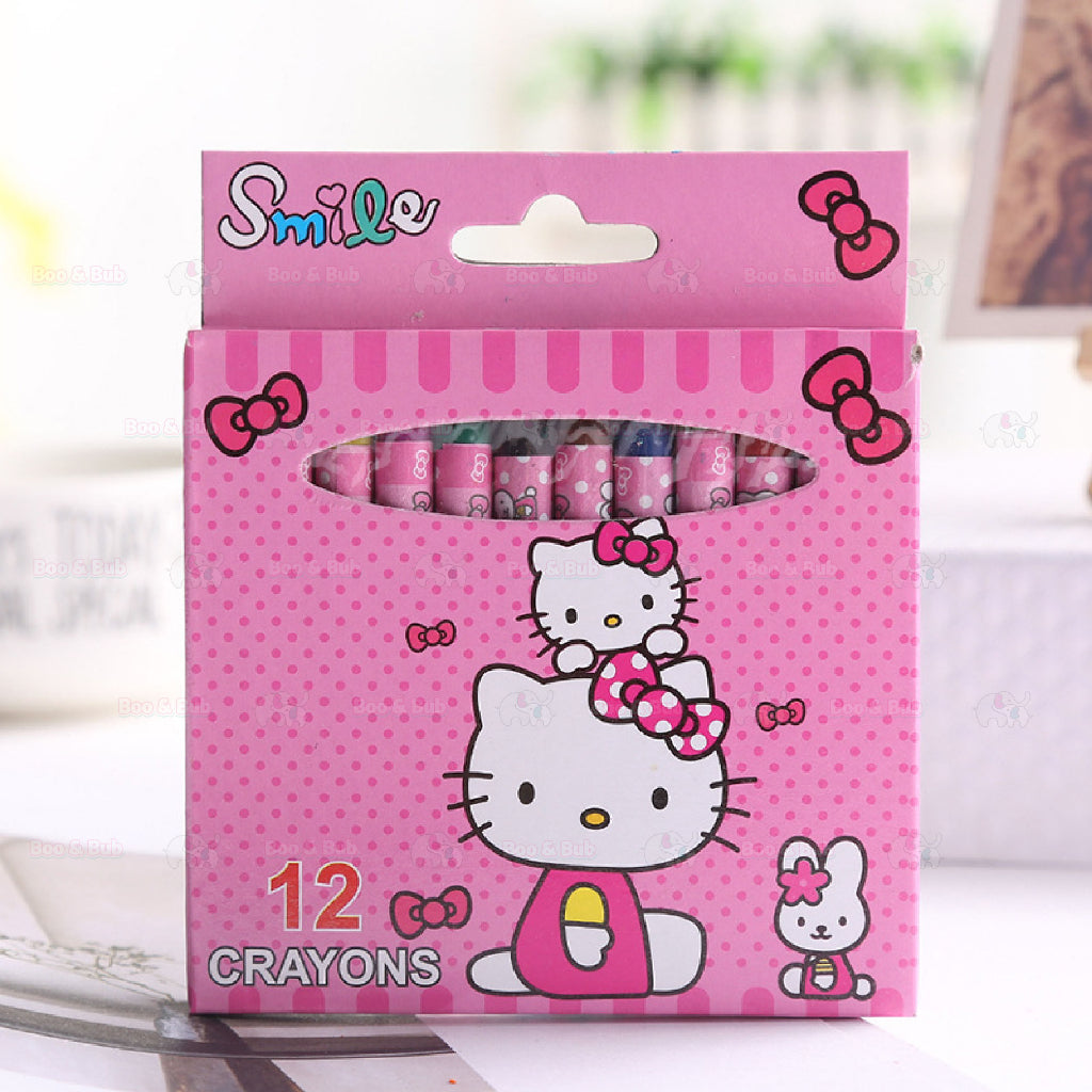 Boo&Bub 8/12pcs Kids Cartoon Colour Crayon set Birthday Door Gift Goodies Bag Coloring Crayon Color Pencils Warna Krayon - Boo & Bub