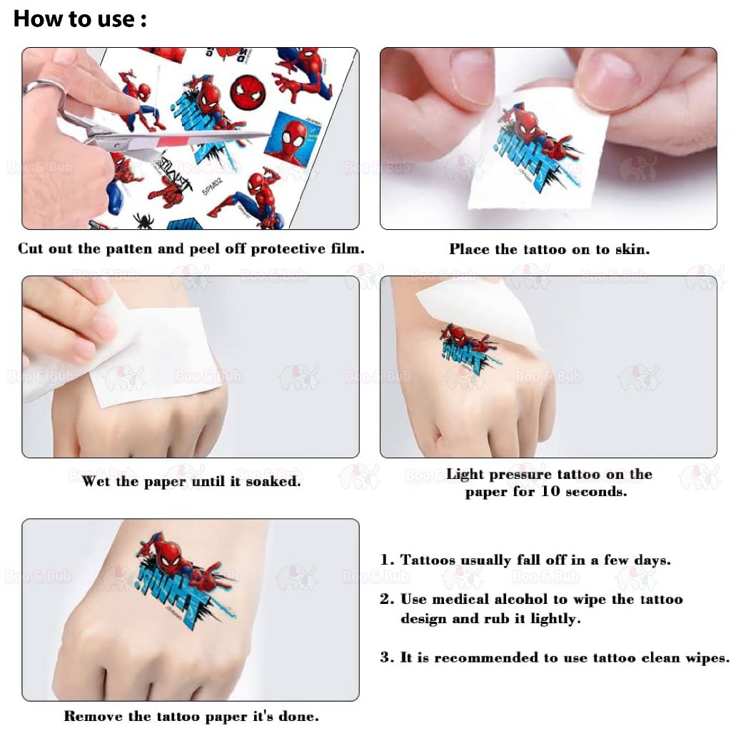 Boo&Bub Disney Kids Tattoo Sticker Kids Temporary Tattoo Waterproof hand sticker cartoon fake tattoo pelekat tatu 儿童纹身贴 - Boo & Bub