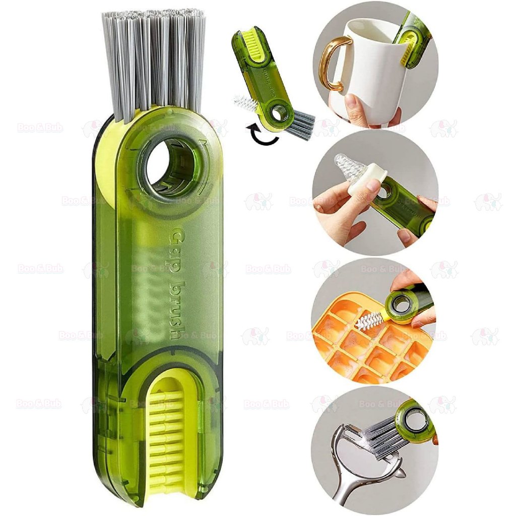 3 in 1 bottle brush baby bottle brush bottle cap cleaning brush kitchen tools berus botol milk bottle brush set 奶瓶刷子 - Boo & Bub