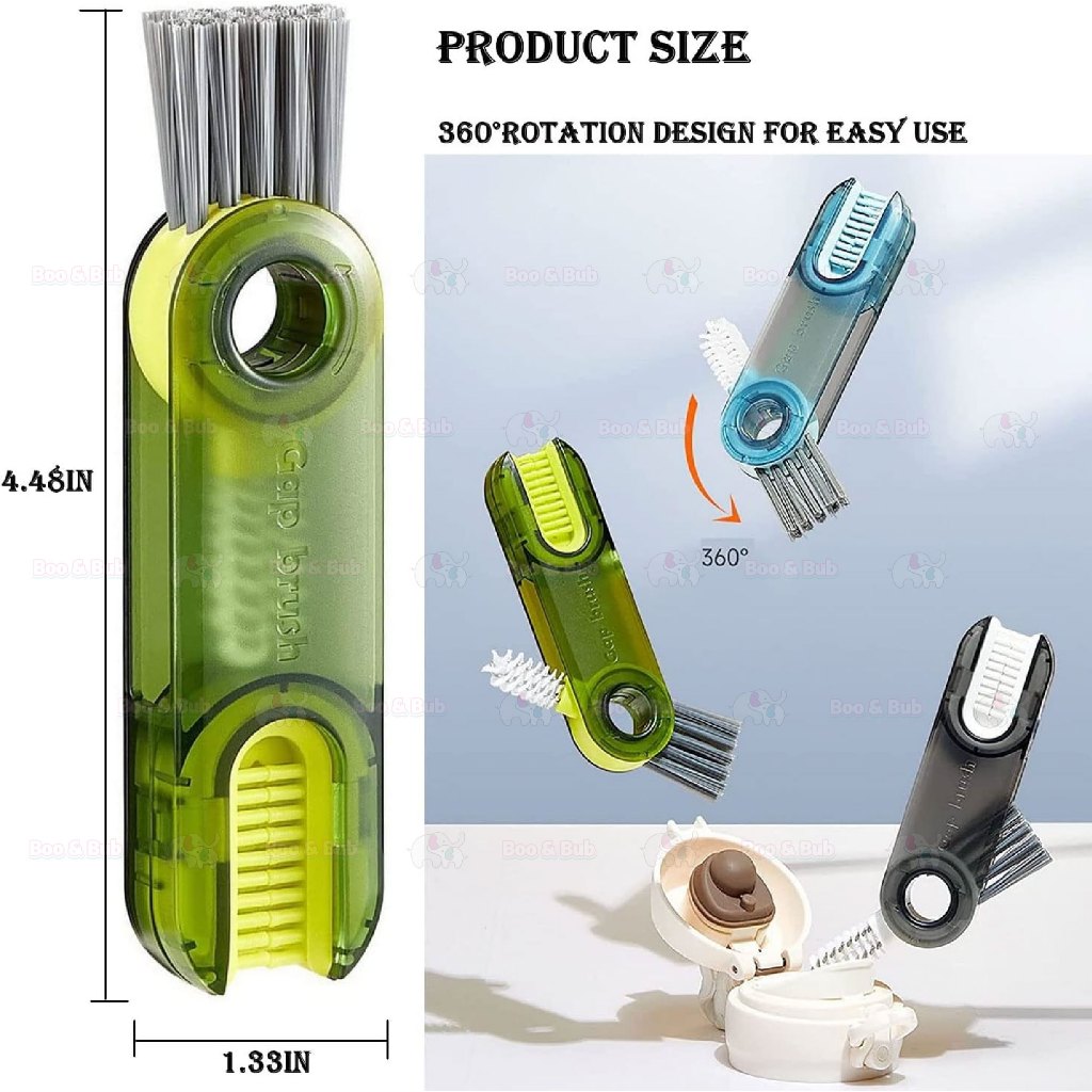 3 in 1 bottle brush baby bottle brush bottle cap cleaning brush kitchen tools berus botol milk bottle brush set 奶瓶刷子 - Boo & Bub