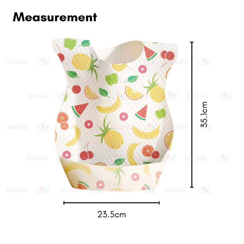 Boo&Bub Baby Disposable Bib Baby Waterproof baby bib Travel Bib disposable baby bib individual packed Lapik Makan 一次性围兜 - Boo & Bub