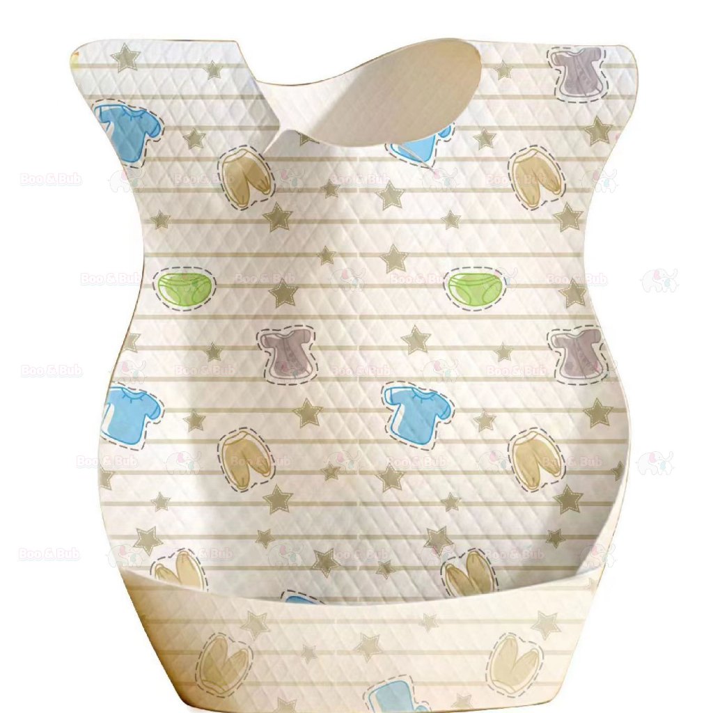 Boo&Bub Baby Disposable Bib Baby Waterproof baby bib Travel Bib disposable baby bib individual packed Lapik Makan 一次性围兜 - Boo & Bub