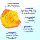 Boo&Bub Baby Inflatable Chair Kerusi Baby Bath Seat Training Chair Portable Baby Chair Inflatable Sofa Baby Dining Chair - Boo & Bub