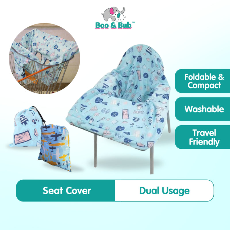 Boo&Bub High Chair Cover | Washable Shopping Cart Cover | Trolley Cover Baby HighChair