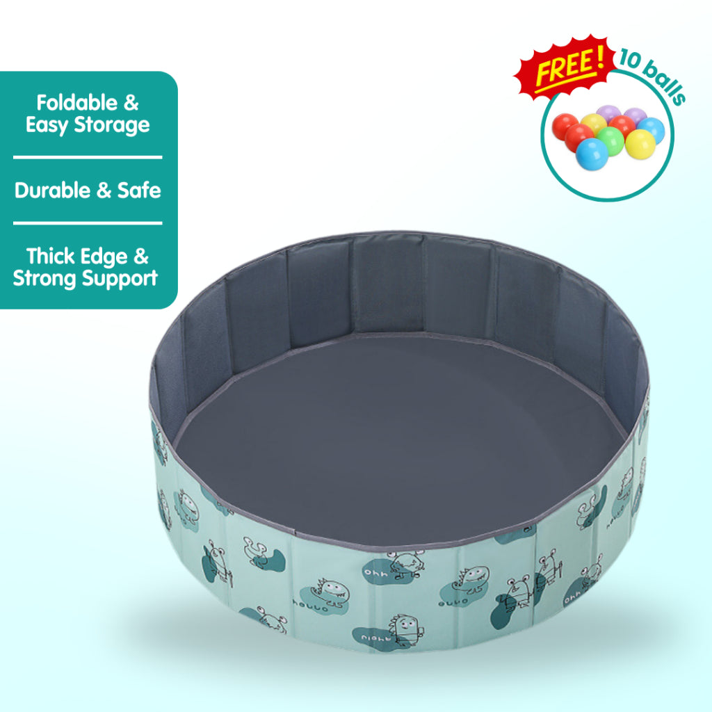Boo&Bub Kids Ocean Ball Pit Pool | Foldable Indoor Ball Pool Playpen Fence Macaron Ocean Balls Kolam Bola Children Baby - Boo & Bub
