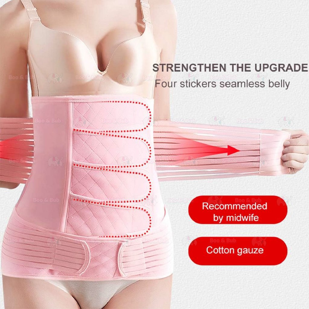 Boo&Bub Mommy Tummy Belt Abdominal Binder Postpartum Belt Bengkung Belly Binding Maternity Bersalin PostPartum Shape - Boo & Bub