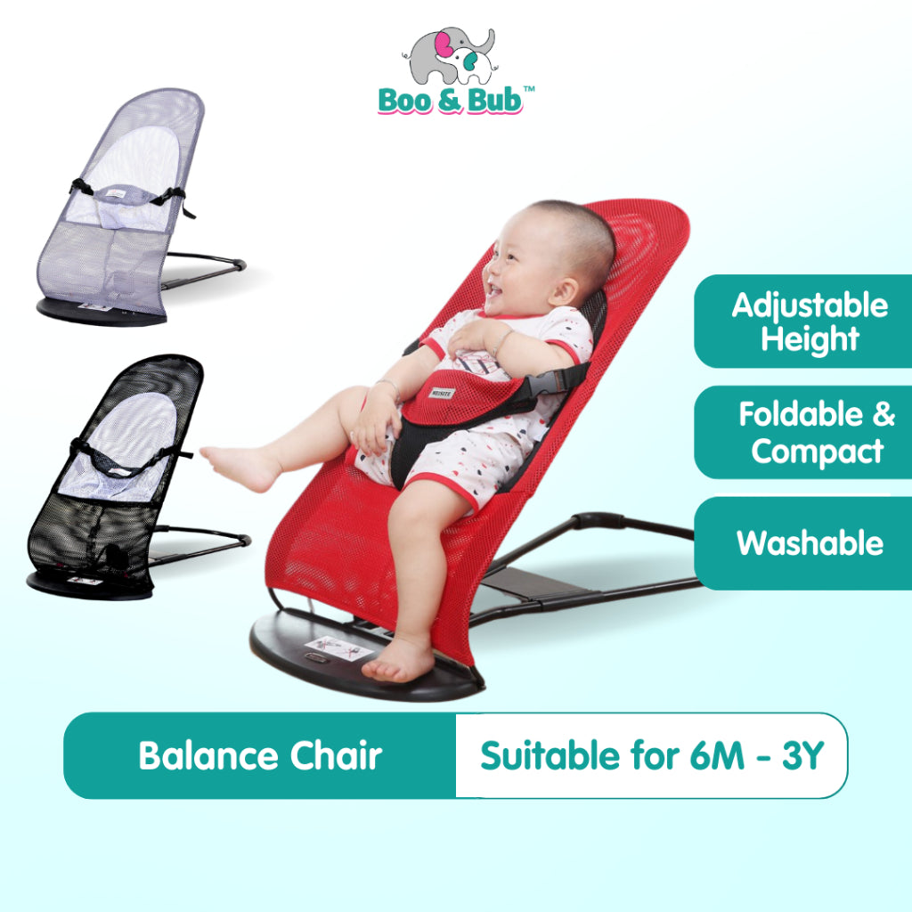 Boo&Bub Foldable Baby Balance Chair Rocker Bouncer Chair Buai Lantai - Boo & Bub