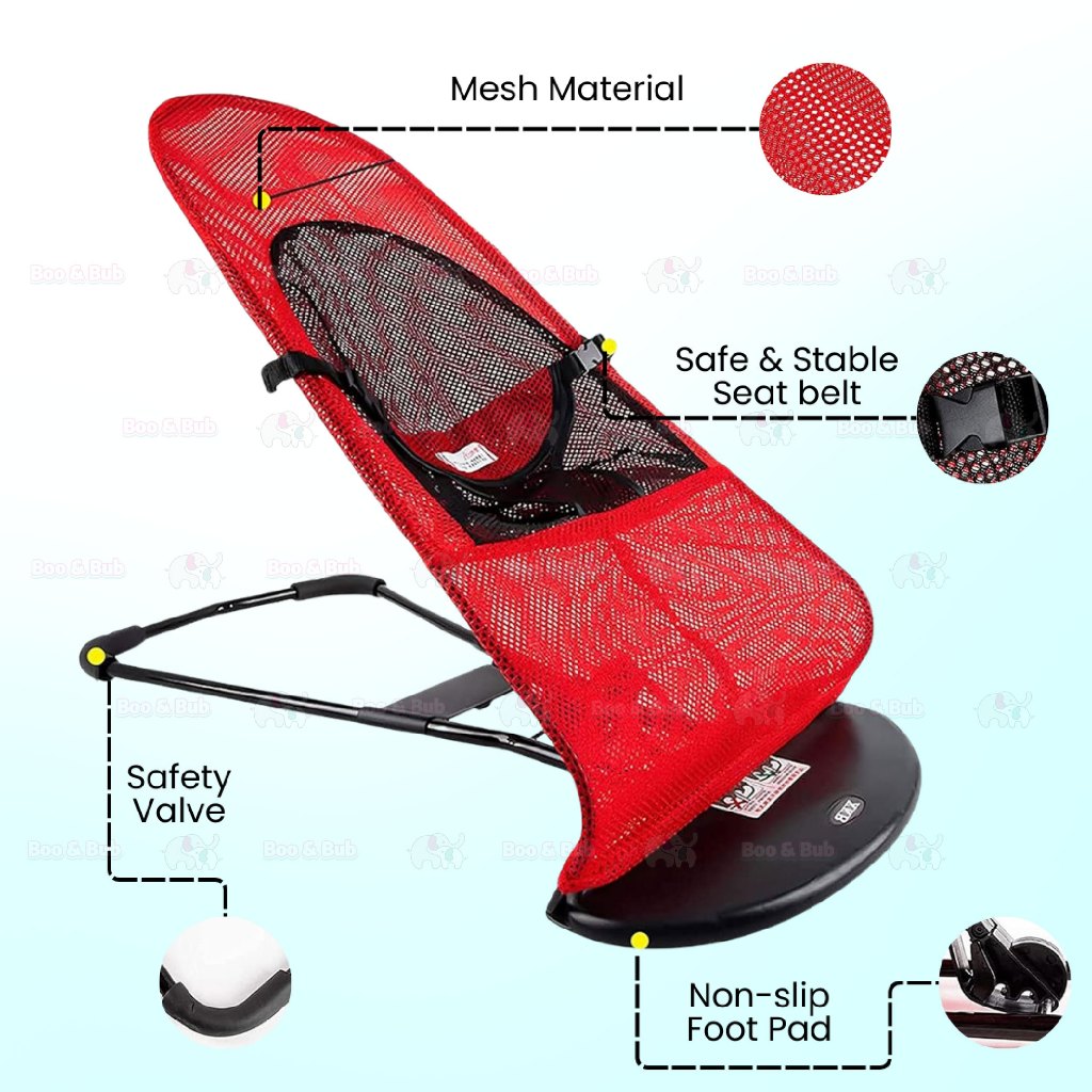 Boo&Bub Foldable Baby Balance Chair Rocker Bouncer Chair Buai Lantai - Boo & Bub