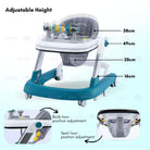 Boo&Bub 3in1 Baby Walker infant Learning Walking Car With Music Foldable Toddler Four Wheels Trolley Walk Assistance - Boo & Bub