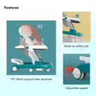 Boo&Bub 3in1 Baby Walker infant Learning Walking Car With Music Foldable Toddler Four Wheels Trolley Walk Assistance - Boo & Bub