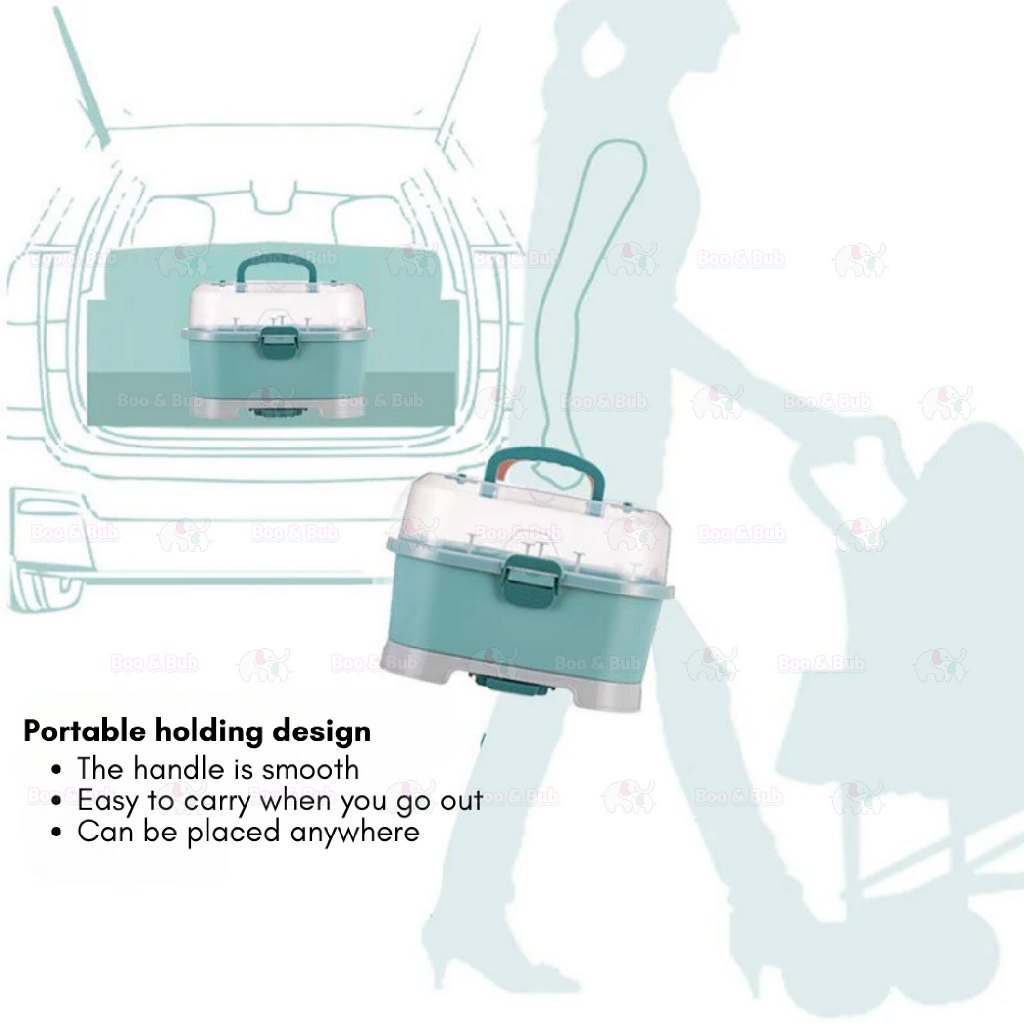 Boo&Bub Drying Rack Storage with Cover Large Portable Nursing Bottle Storage Box Organizer Bottle Rack Holder for Baby - Boo & Bub