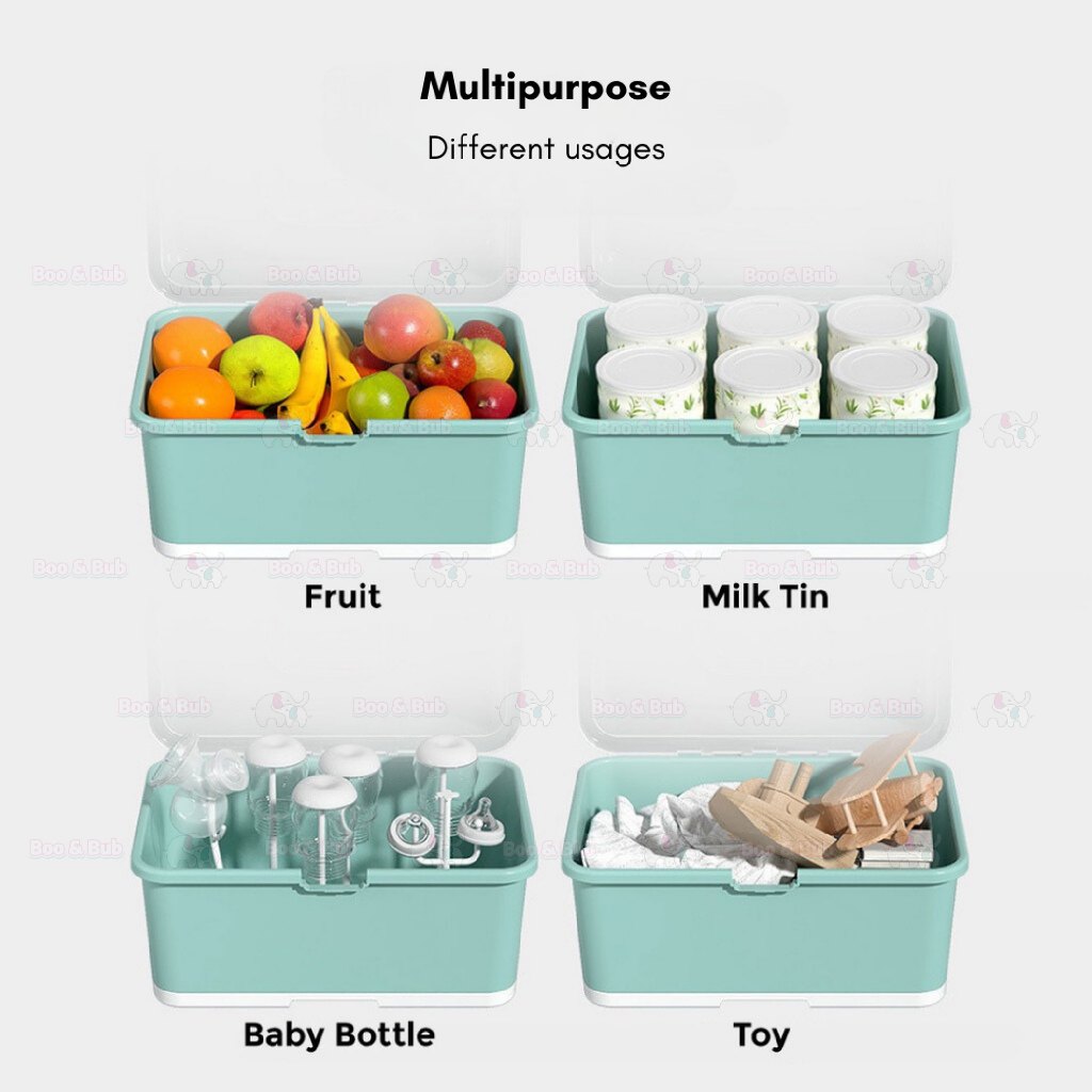 Boo&Bub Drying Rack Storage with Cover Large Portable Nursing Bottle Storage Box Organizer Bottle Rack Holder for Baby - Boo & Bub