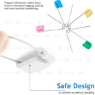 Boo&Bub 10Pcs Plastic Head Safety Pins Baby Kids Cloth Nappy Locking Brooch Buckles Colorful Needle Pins - Boo & Bub