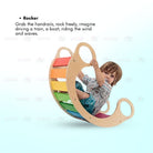Boo&Bub Rainbow Arch Rocker Waldorf Wooden Rocking Play Balance Board Montessori Kid Climbing Papan Imbangan - Boo & Bub