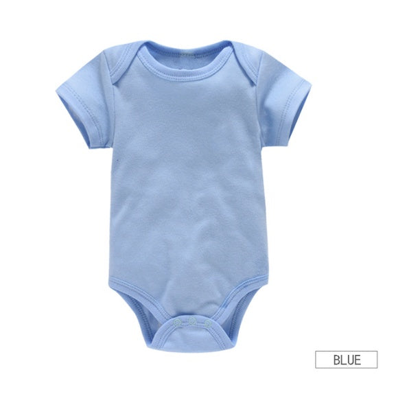 🐘Boo&Bub🐘 Baby Plain Color Rompers | Newborn Infant Boy Girl Clothing Short Sleeve romper Clothes | Baju Bayi - Boo & Bub