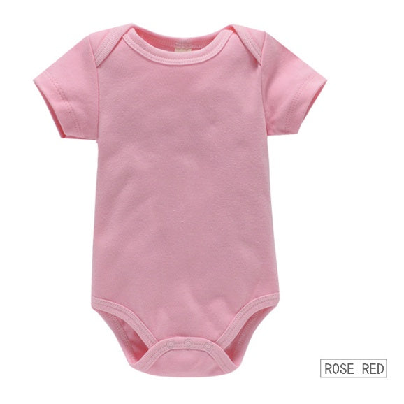 🐘Boo&Bub🐘 Baby Plain Color Rompers | Newborn Infant Boy Girl Clothing Short Sleeve romper Clothes | Baju Bayi - Boo & Bub