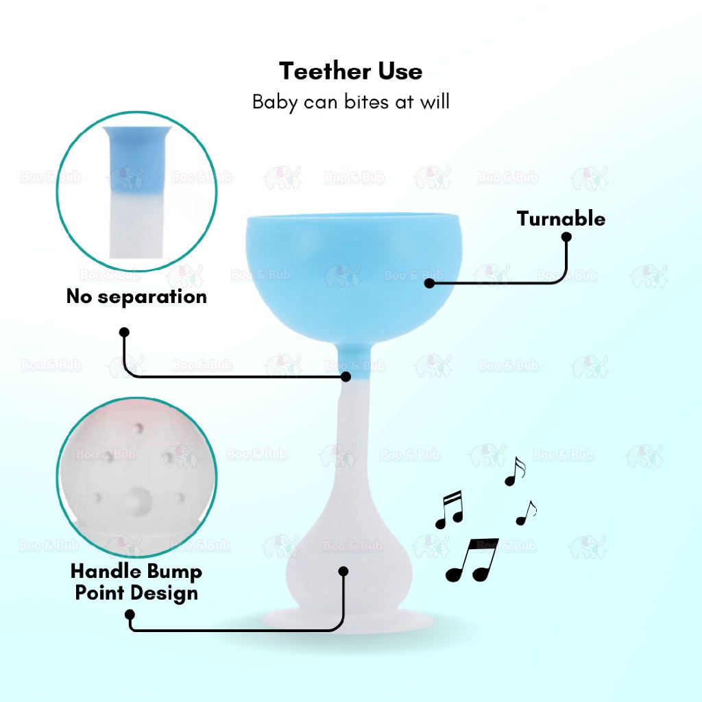 Boo&Bub Baby Teether Toys Rattle Mushroom Shape Baby Teether Silicone - Boo & Bub