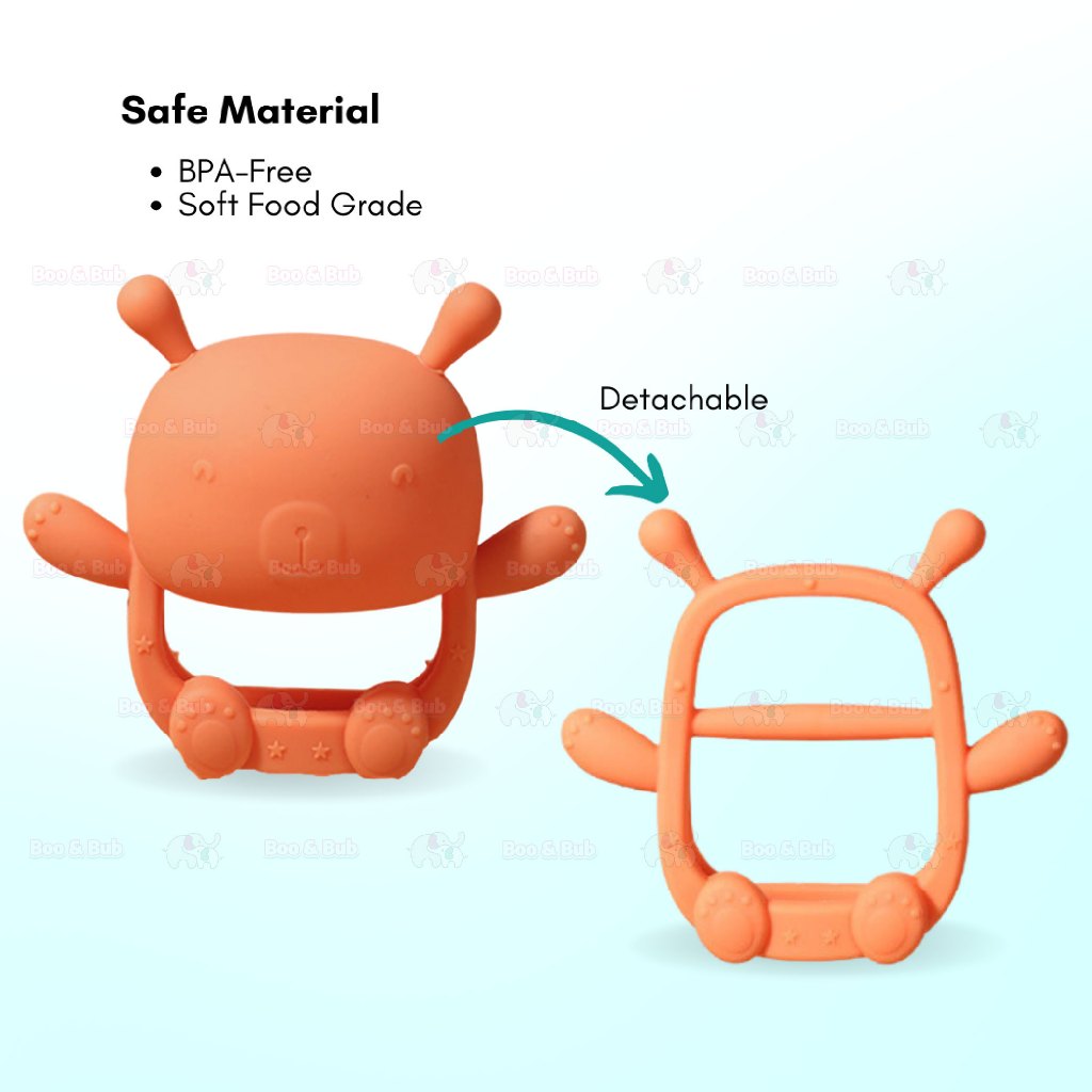 Boo&Bub Baby Teether Toys Rattle Mushroom Shape Baby Teether Silicone - Boo & Bub