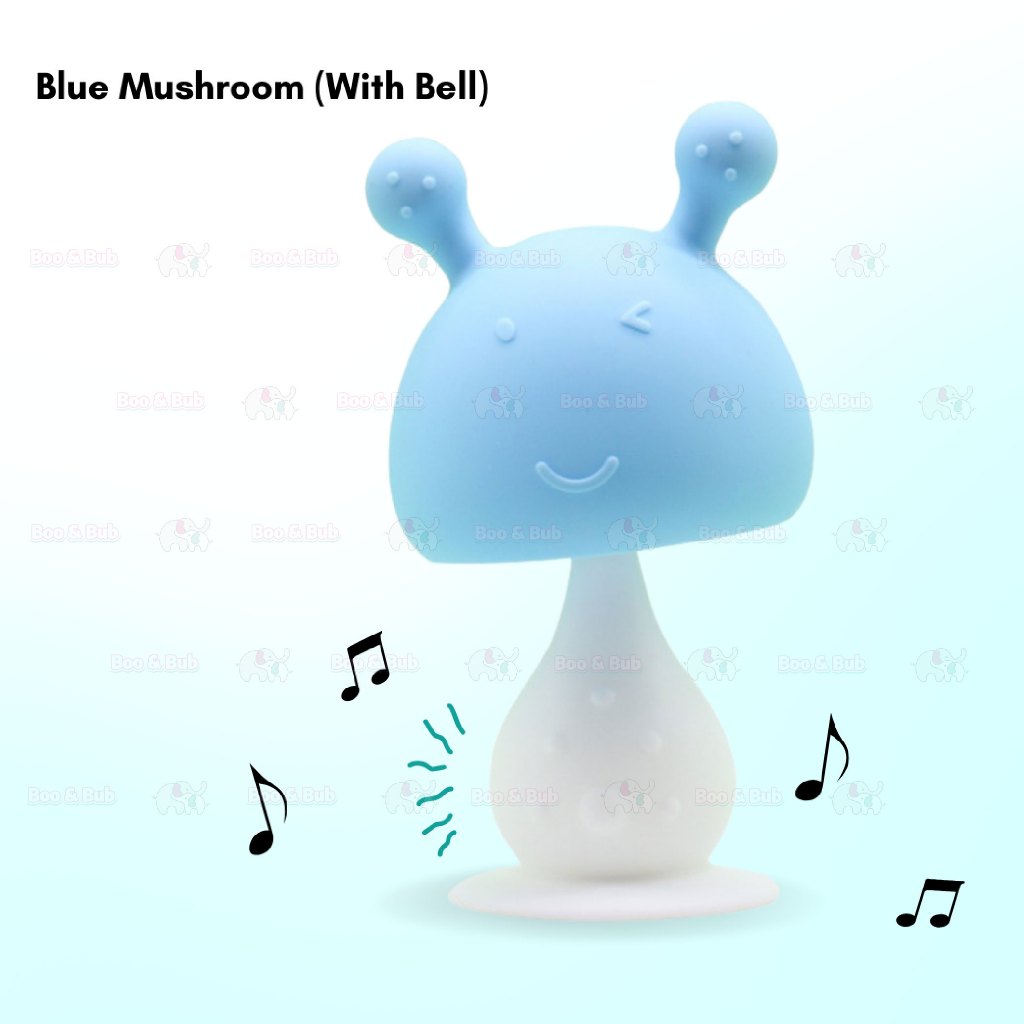 Boo&Bub Baby Teether Toys Rattle Mushroom Shape Baby Teether Silicone - Boo & Bub
