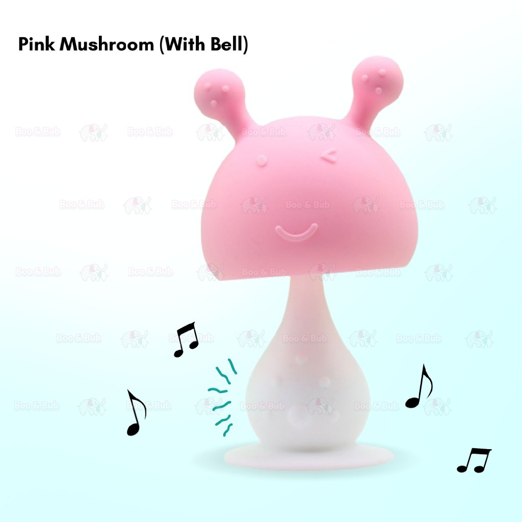 Boo&Bub Baby Teether Toys Rattle Mushroom Shape Baby Teether Silicone - Boo & Bub