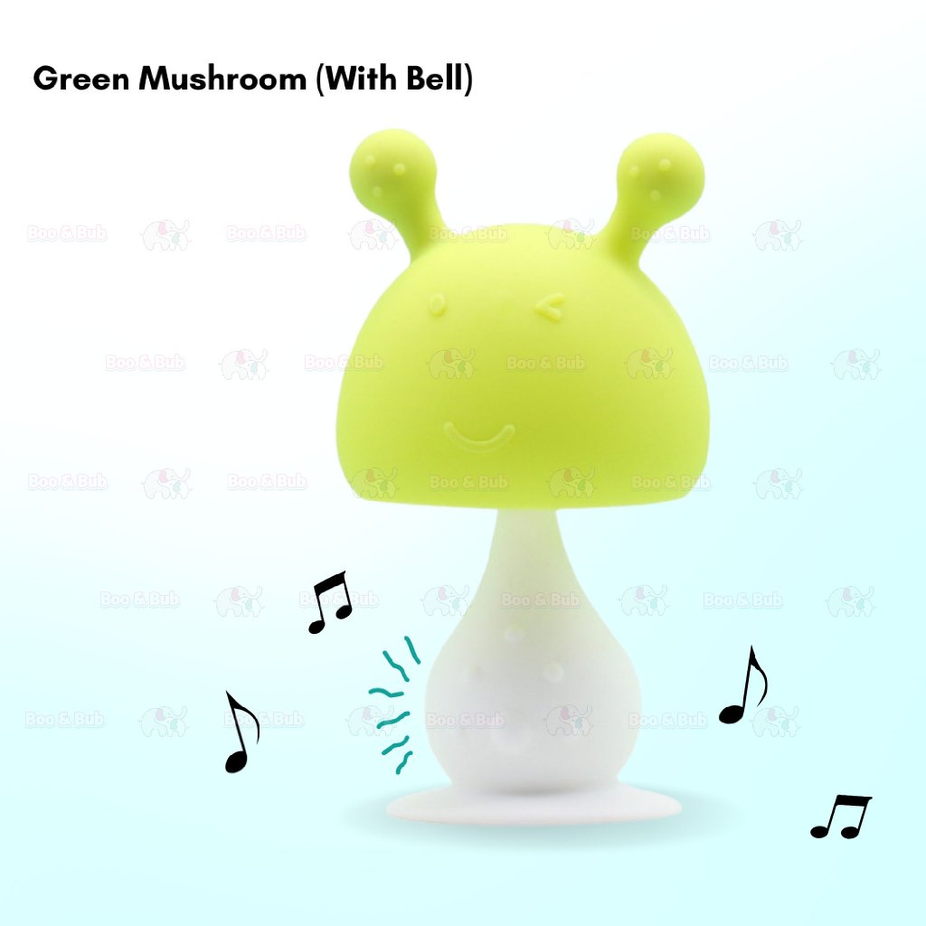 Boo&Bub Baby Teether Toys Rattle Mushroom Shape Baby Teether Silicone - Boo & Bub