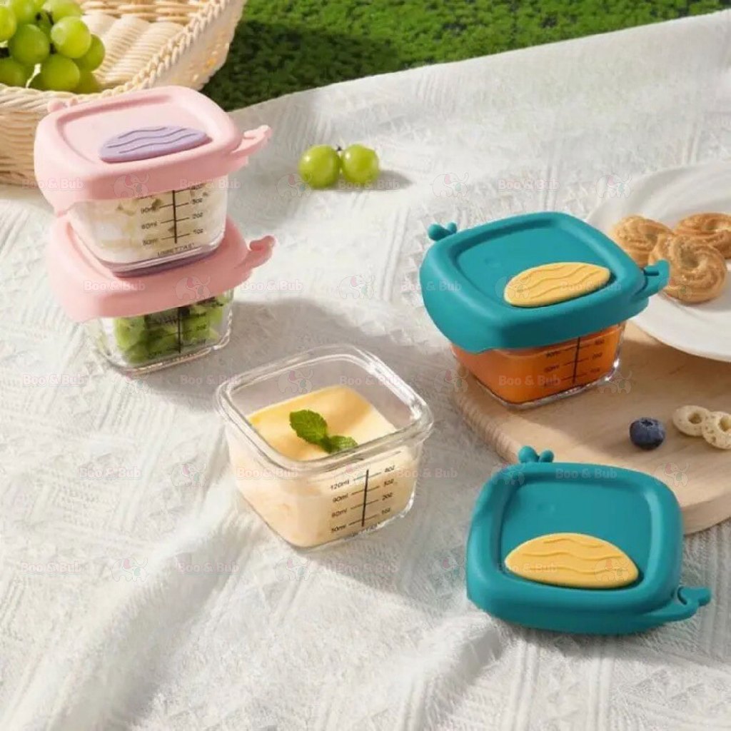 Boo&Bub Children's Complementary Food Bowls Children's Transparent Lunch Boxes Baby Glass Food Storage Containers - Boo & Bub