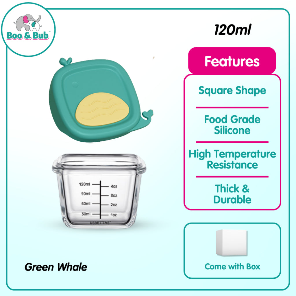 Boo&Bub Children's Complementary Food Bowls Children's Transparent Lunch Boxes Baby Glass Food Storage Containers - Boo & Bub