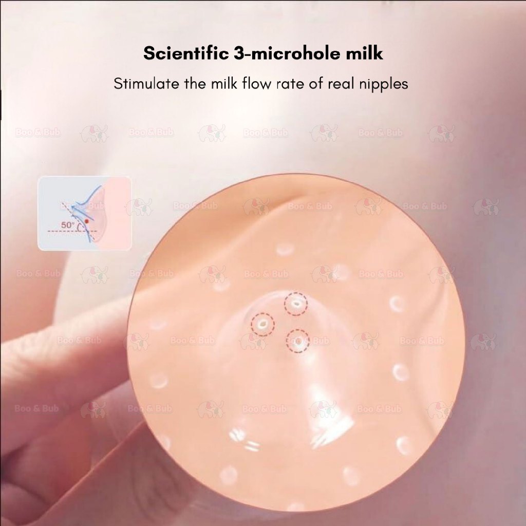 Boo&Bub 2pcs Natural Fit Silicone Nipple Shield Breastfeeding Nipple Protector Free Storage Box Pelindung Puting - Boo & Bub