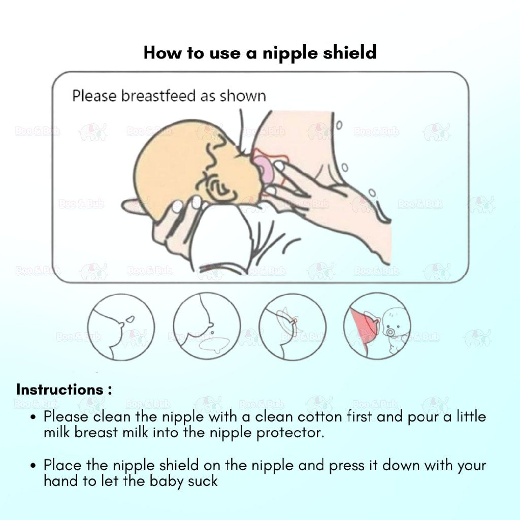 Boo&Bub 2pcs Natural Fit Silicone Nipple Shield Breastfeeding Nipple Protector Free Storage Box Pelindung Puting - Boo & Bub