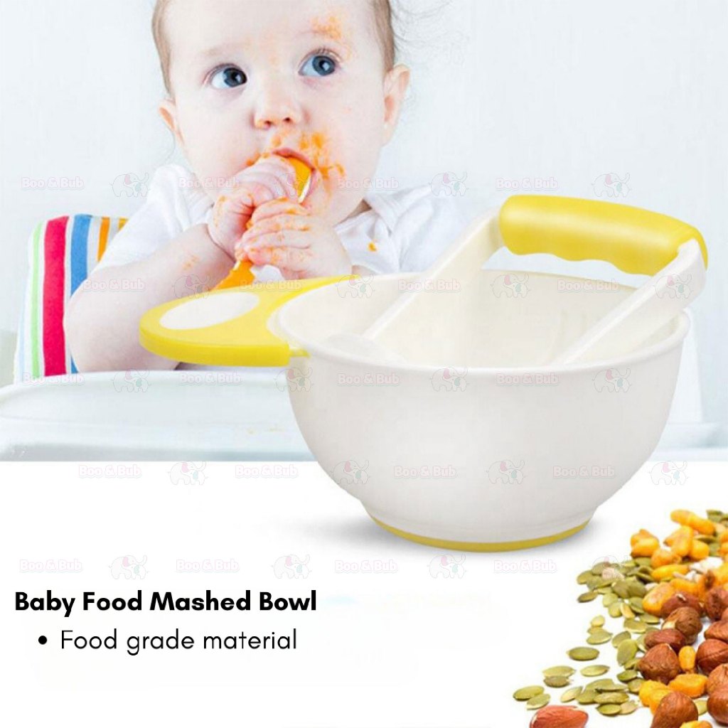 Boo&Bub Baby Grinding Bowl Manual Kids Feeding Bowl Vegetable Fruit Infant Food Masher Set Food Bowl - Boo & Bub